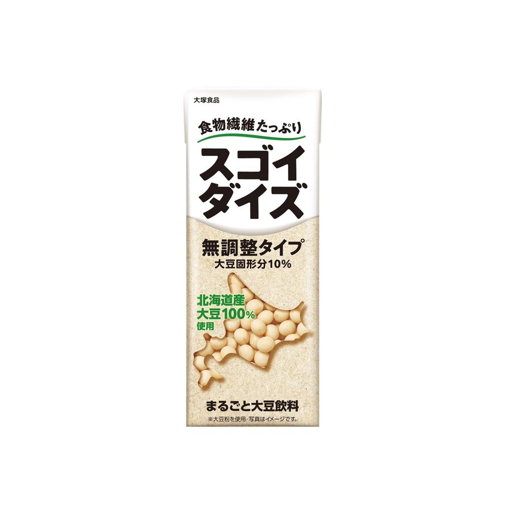 Otsuka Foods Sugoi 200ml X 24 Room Temperature Whole Soybean Drink Soybean, Unsweetened, Bottles, Storage,