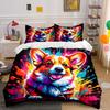 Dog with Color Splash Background Artwork Print Bedding Set 1 Duvet Cover 2 Pillowcases for Adult and Children Luxury Gift