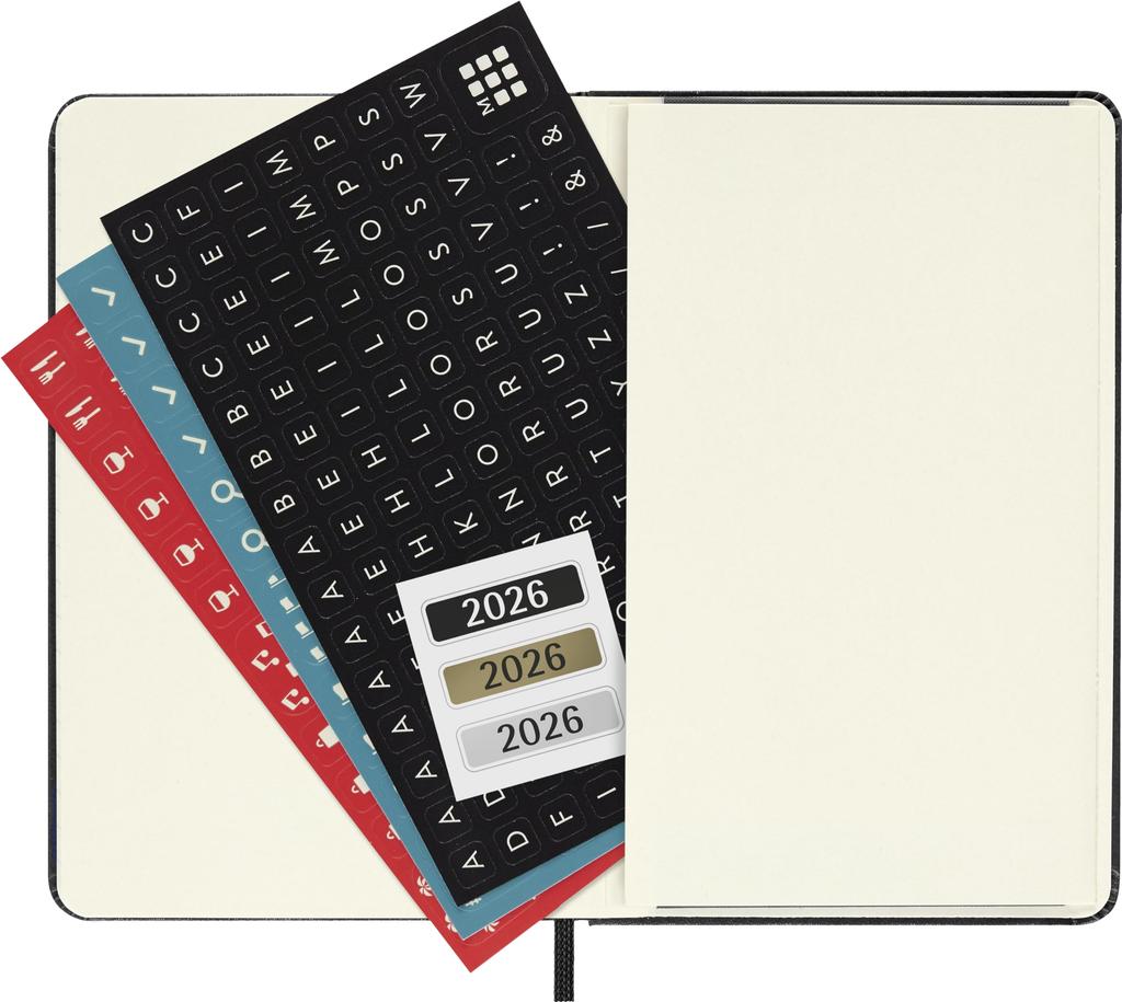 Moleskine 2026 January Daily Pocket Size x DHB12DC2Y26 Planner, Start, 12-Month Diary, (9cm 14cm), Hardcover, Black,