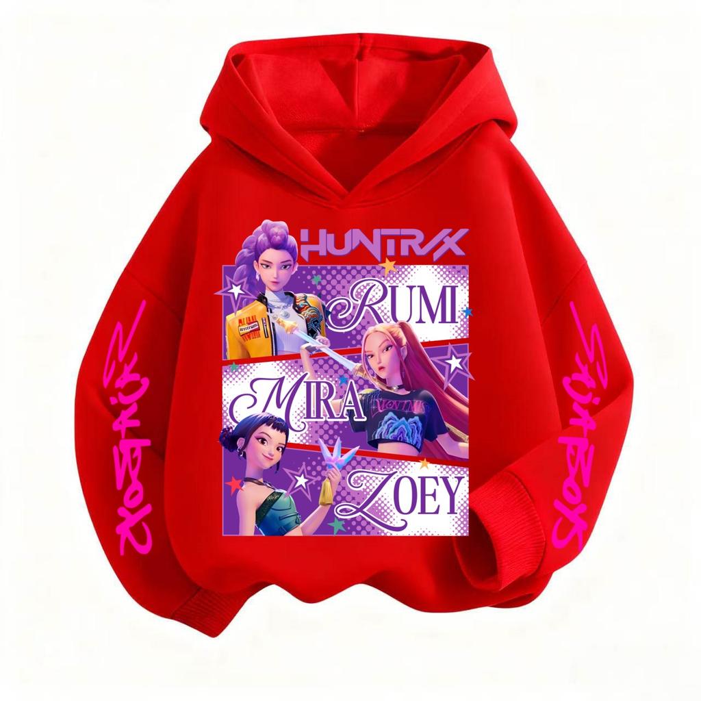 Bawełniana bluza z kapturem KPop Łowcy Demonów Mira dla dzieci Ubrania Nastolatki Chłopcy Dziewczynki Ubrania Modne Ubrania Bluza na wiosnę i jesień