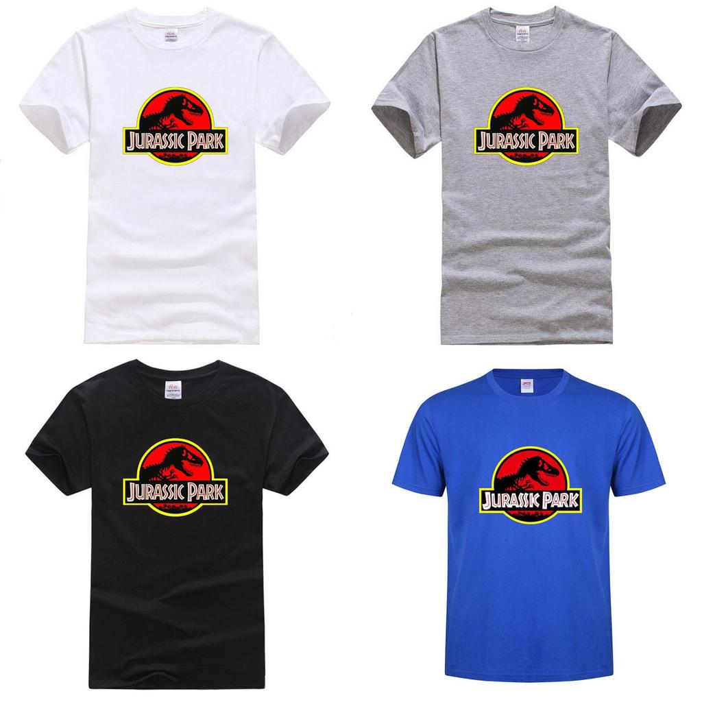 Stylish Men's Jurassic Park Original Movie Logo T-rex Dinosaur T-shirt For Fans