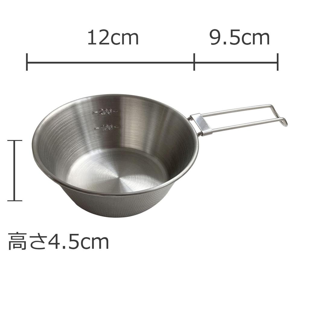 Seekdem Outdoor Stainless Steel Sierra Cup Set of 4 with 2 Storage Silver Measuring Small Side for Solo Group Bags, Cup, Cup, Plate, Plate, Camping,