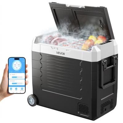 VEVOR Car Refrigerator, DC 12/24V AC100-240V Compressor Electric Cooler, -20 Degrees C To 20 Degrees C Truck Refrigerator with APP Control