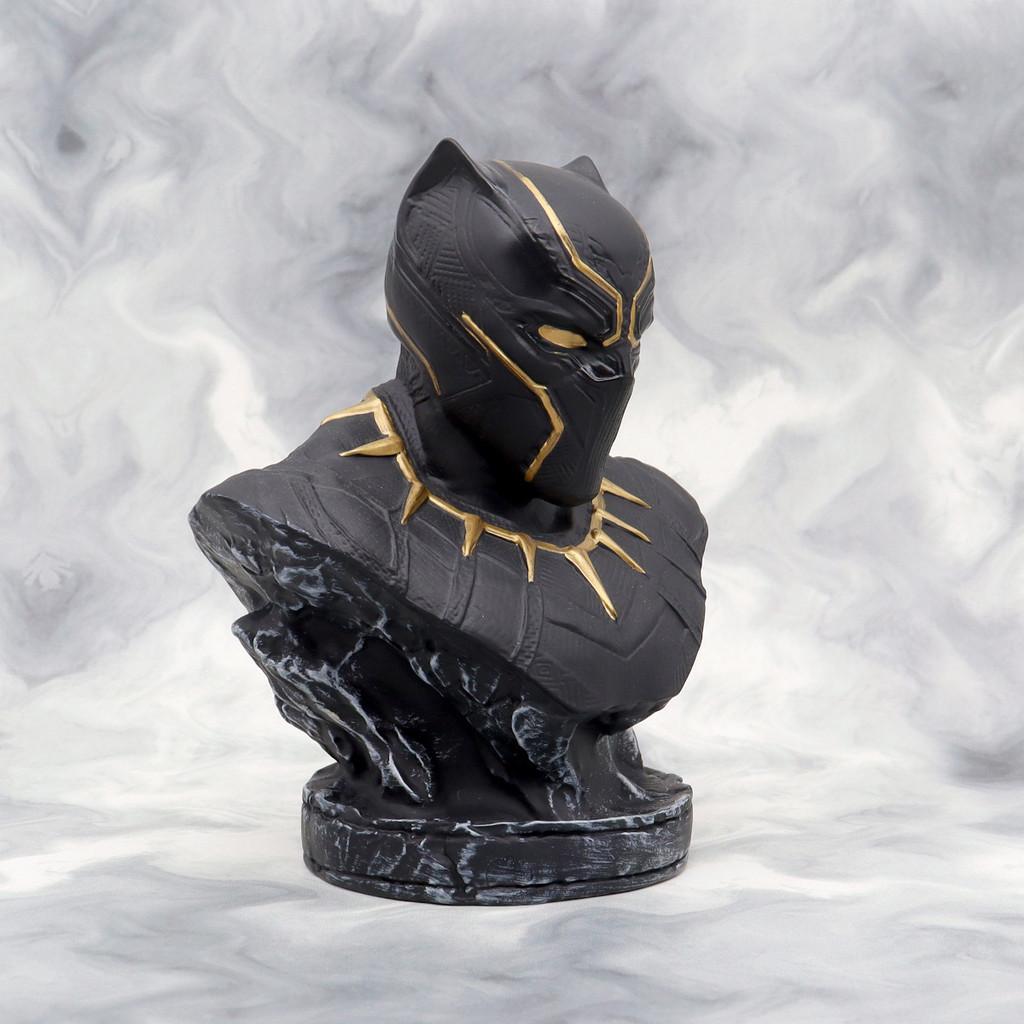 Atemberaubendes 16cm Eisen Schwarzer Panther Halbfigurenmodell Perfekt für Schreibtischdekoration Geschenke