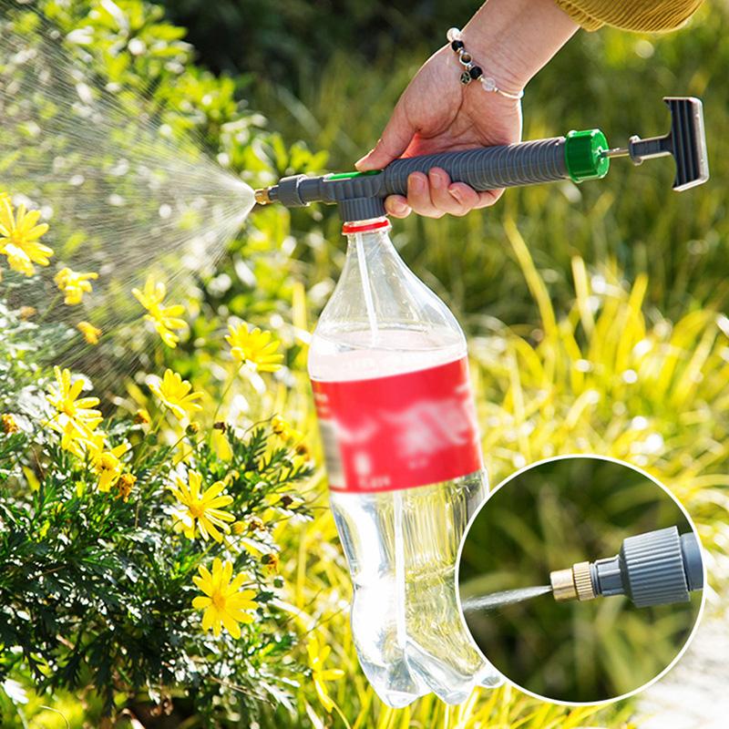 High Pressure Air Pump Manual Sprayer Adjustable Drink Bottle Spray Head Nozzle Garden Watering Tool Sprayer Gardening Tools