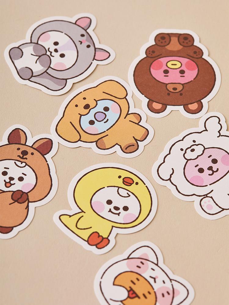 BT21 BABY Fluffy Sticker Pack Set (7-Pack)
