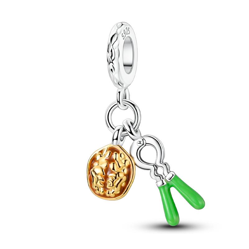 Copper Colorful Charms Bead Sparkling Inlaid Zirconium Pendants Fit Original Bracelets Fashion Jewelry Gift