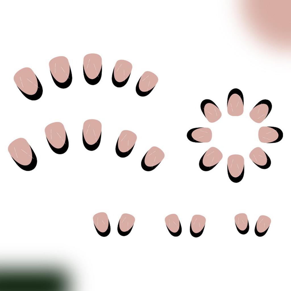 Uña Postiza Almendrada Uña Falsa Brillante Adhesiva Uña Natural Cubierta Completa Uña Falsa Acrílica Adhesiva para Mujeres