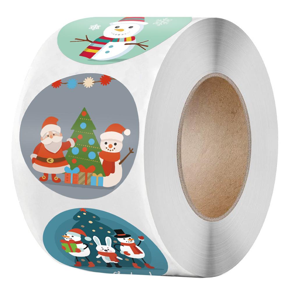 100-500Pcs New Merry Christmas Stickers Gift Packaging Seal Labels for New Year Decor, Greeting Cards, Candy Bags Stickers