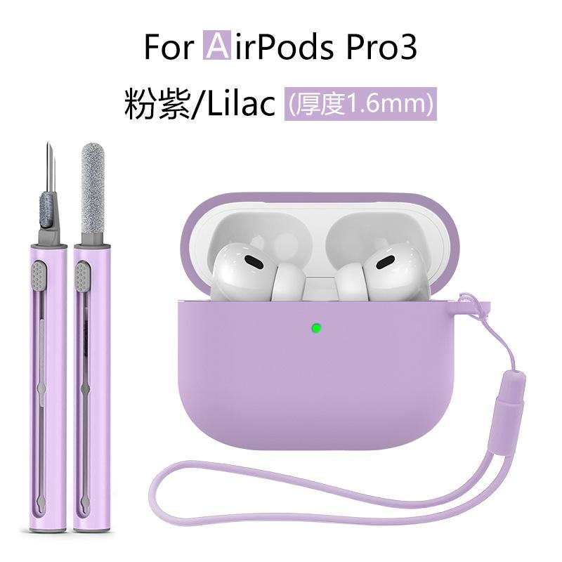 Candy Color Silicone Soft Case Protect Earphone For Airpods Pro 3 2025 Anti-lost Hand Strap+All Inclusive Cover w/ Cleaning Kit