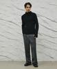 SIGNATURE Wool-Like No-Tuck Wide-Fit Slacks [Gray]