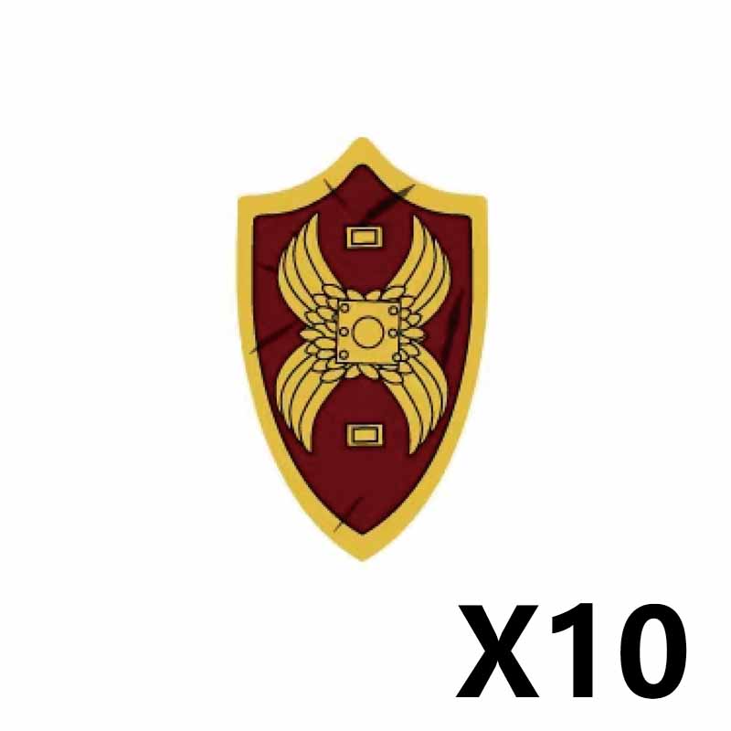 Middle Ages Empire Flag Pole Building Blocks Military Castle Lion Teutonic Knight Soldier Figures Roman Warrior Sheild Brick Toy