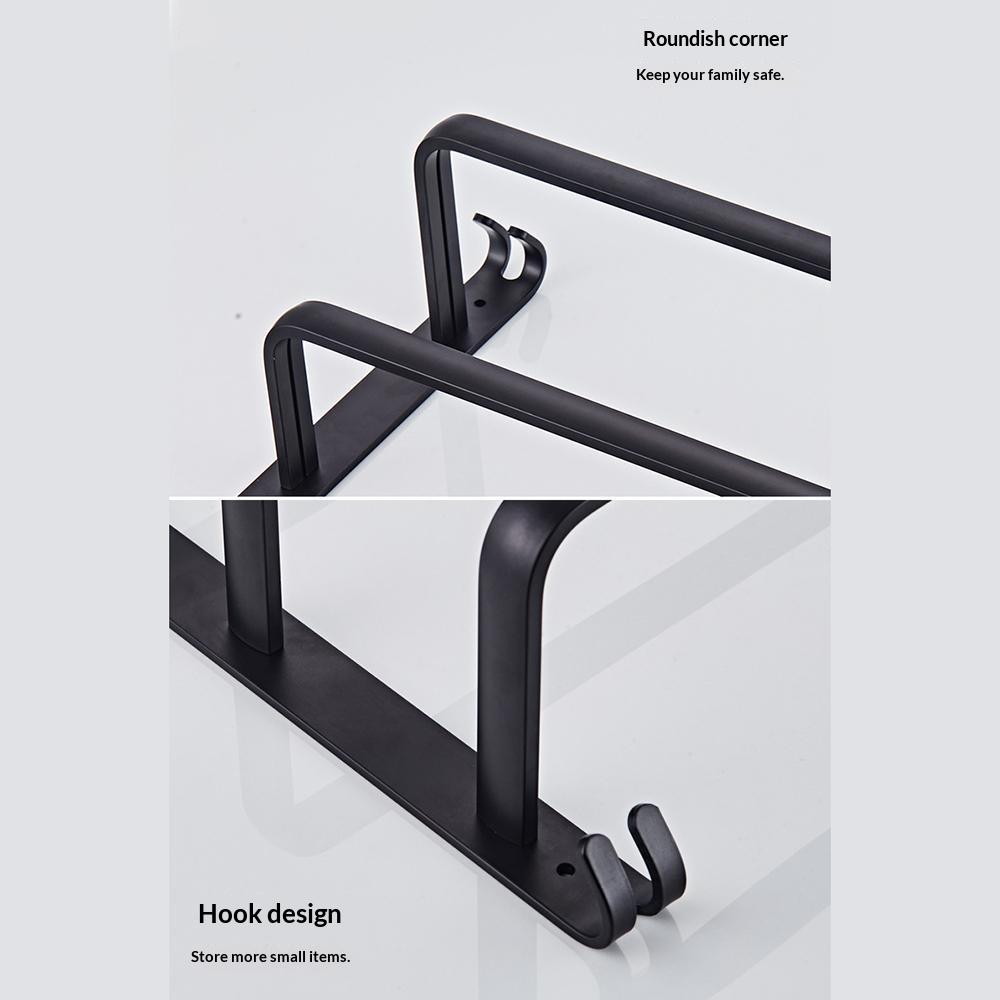 50cm 3-Tiers Towel Bars Wall Mounted Space Aluminum Towel Rail Rack for Bathroom