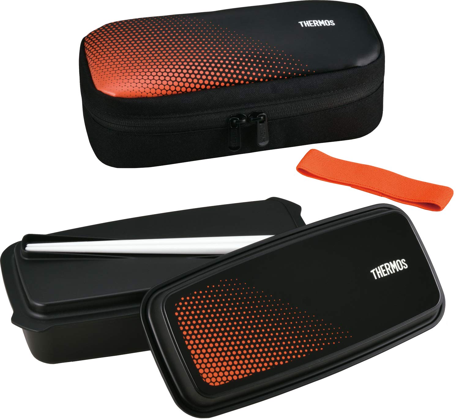 

Thermos Bento Box Fresh Lunch Box 600ml Black Orange BKOR DJO-600