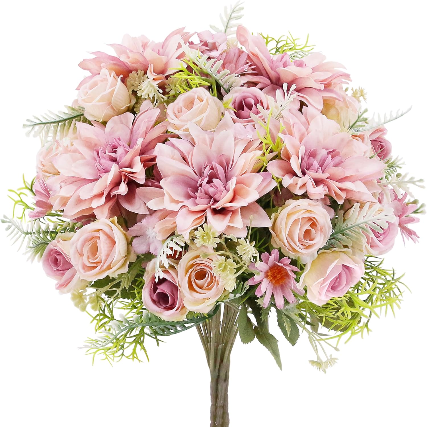 

Artificial Rose Flowers Wedding WreathHome Room Decor Bridal Colorful Bouquet Garden Silk Dahlia Hydrangeas Vase Fillers Product 1pcs фиолетовый