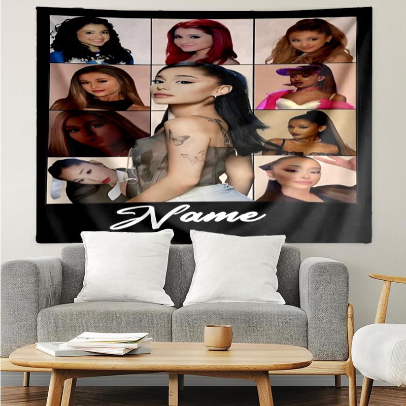 1PC Custom Name Tapestry Artistic Ariana Tapestry Accessories for Bedroom,Livingroom, dormitory Room Wall Decor, Fan Birthday Gifts