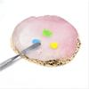 Resin Nail Art Painting Gel Palette DIY Manicure Accessories Tools Golden Edge Polish Agate Mix Stir Crystal Gem Plate