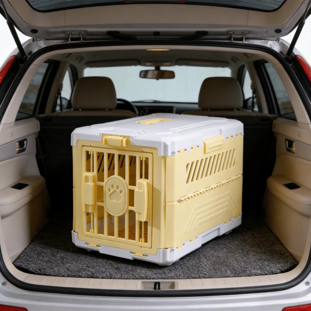 Foldable Pet Transport Box Pet Airline Crate Traveling Outbound Car Box Portable Case Pet Supplies for Medium Dogs And Cats жёлтый