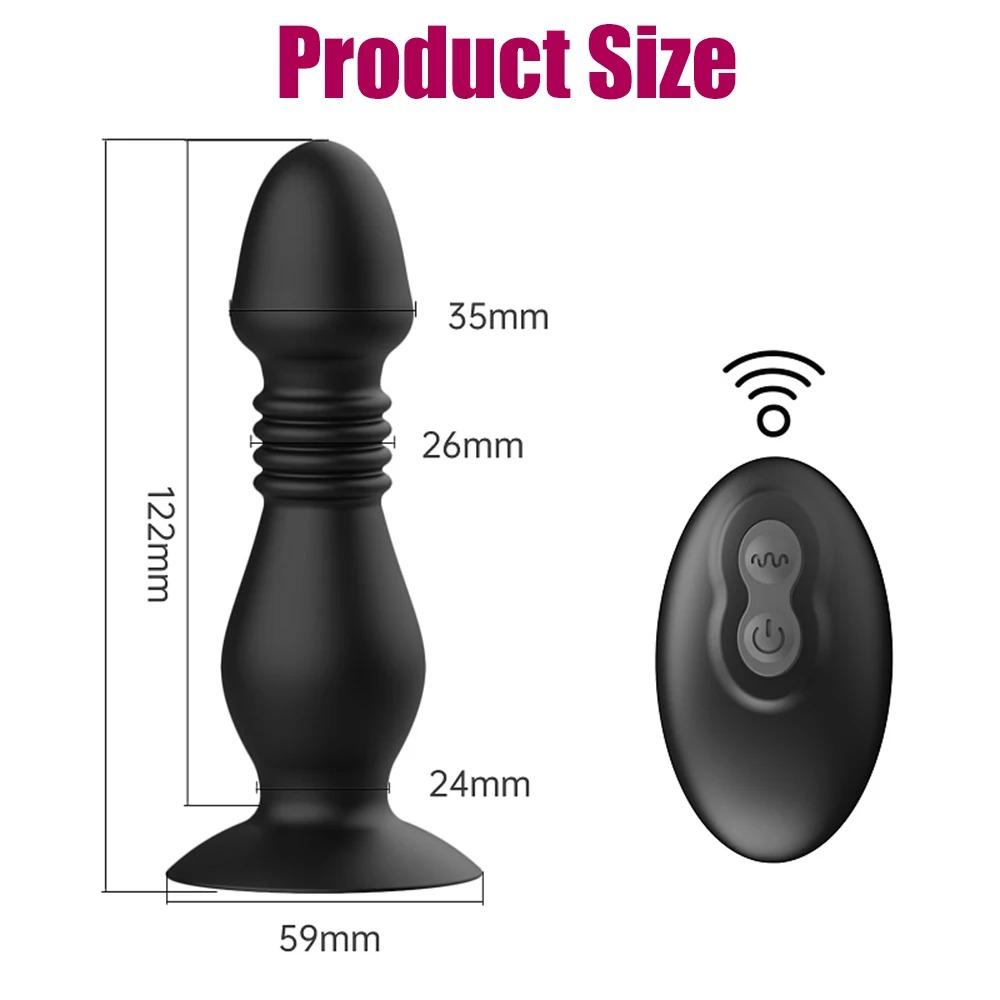 Teleskopické anální vibrátory bezdrátové tlačné dildo anální kolík vibrátory mužský masér prostaty anální masturbátor sexuální hračky pro muže