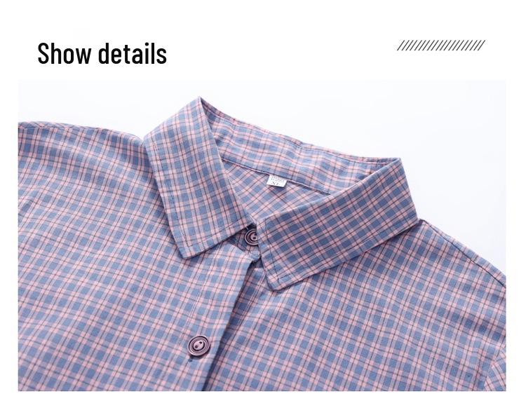 Pure Cotton Plaid Long Sleeve Shirt for Women - Maternity & Elderly Spring/Autumn Wear