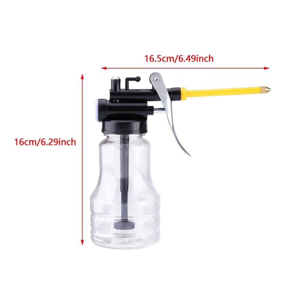 Oil Can Pump Oiler,Transparent High Pressure Oiler,250cc Transparent High Pressure Oiler Lubrication Oil Can Bottle Flex Manual Oiling Gun