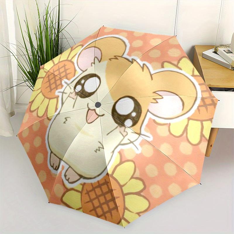 

1pc Hamster with Sunflowers Umbrella with Plastic Handle,Suitable for All Seasons Home Travel Outdoor UmbrellaM1107