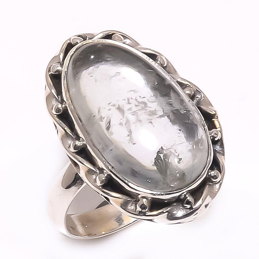 Natural Aquamarine Gemstone Handmade 925 Solid Sterling Silver Ring S.5.5 M8O30