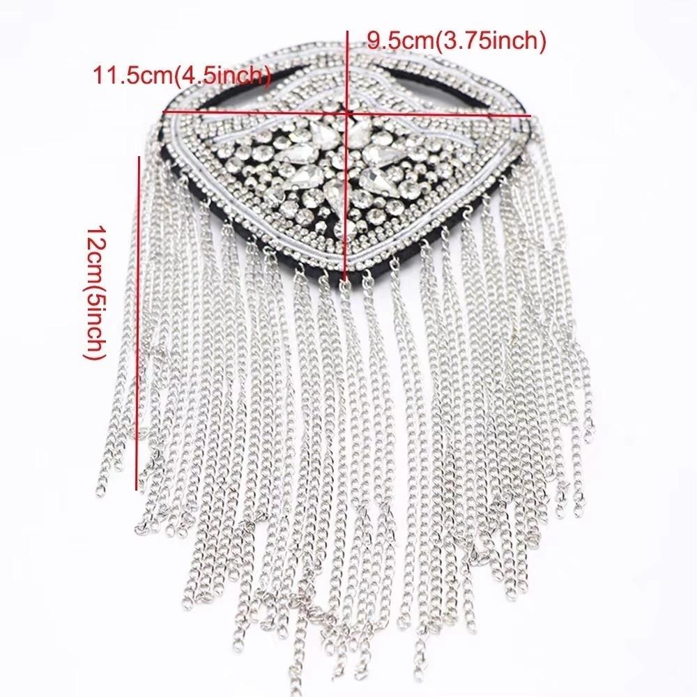 1PC Beaded Decoration Tassel Epaulette Sparkling Shoulder Brooch Pin  Clothing Decoration