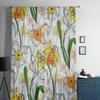 Hand Drawn Wild Rose Flower Narcissus Sheer Curtains For Living Room Modern Fashion Valance Curtains For Kitchen Tulle Curtains