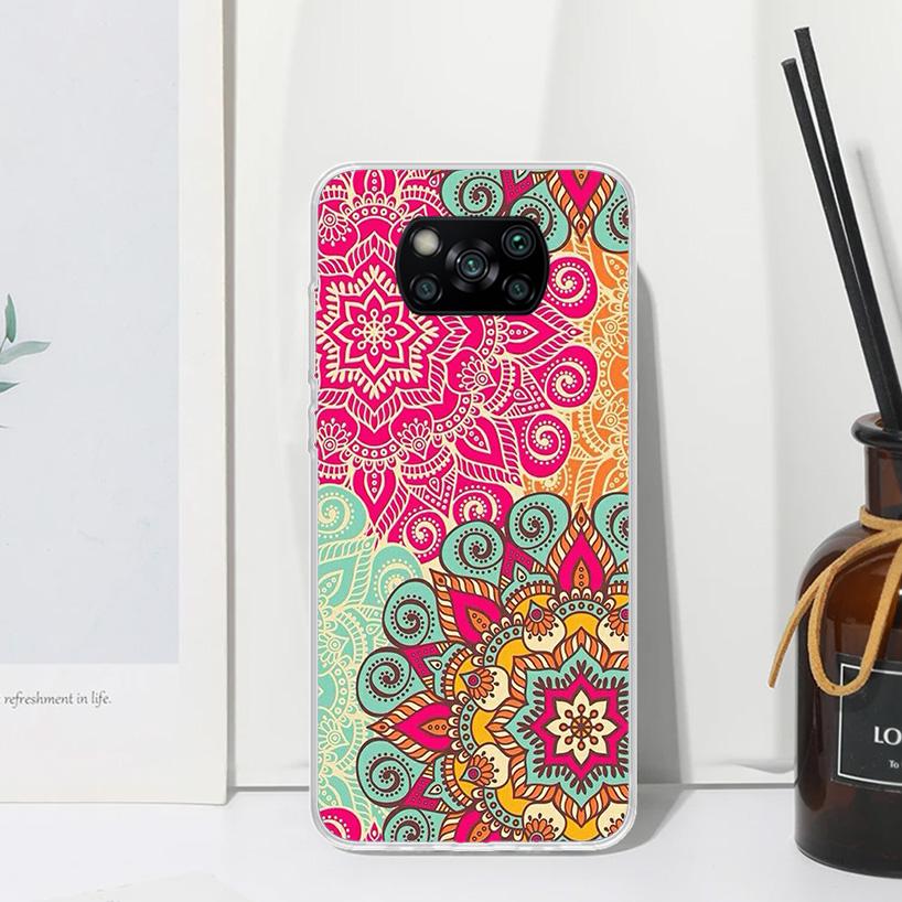 Totem Mandala Colorful Flower Phone Case For Xiaomi Poco X7 X6 X5 M7 M8 Pro F7 Ultra Redmi 15C 15 13C 13 12C 12 10 10C 10A Art F