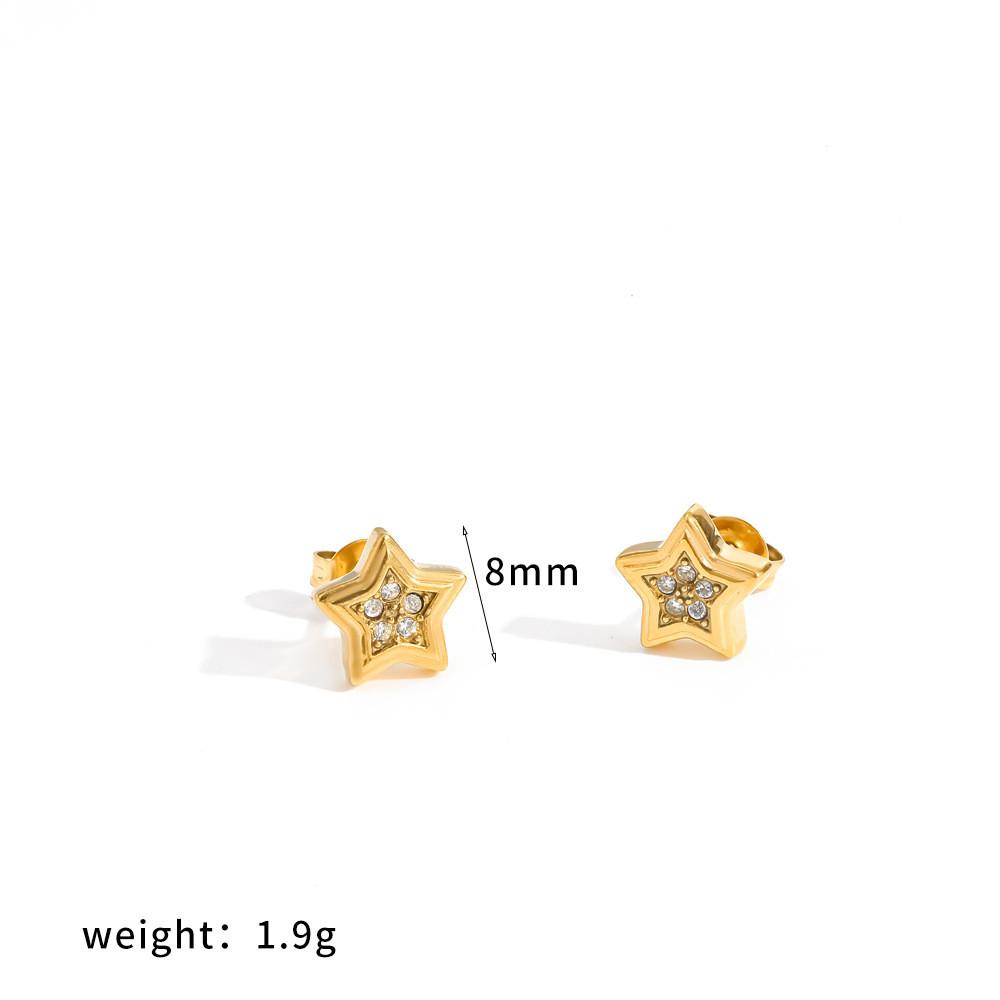 Stainless Steel Flower Ear Studs With Gold Plating For Women Summer