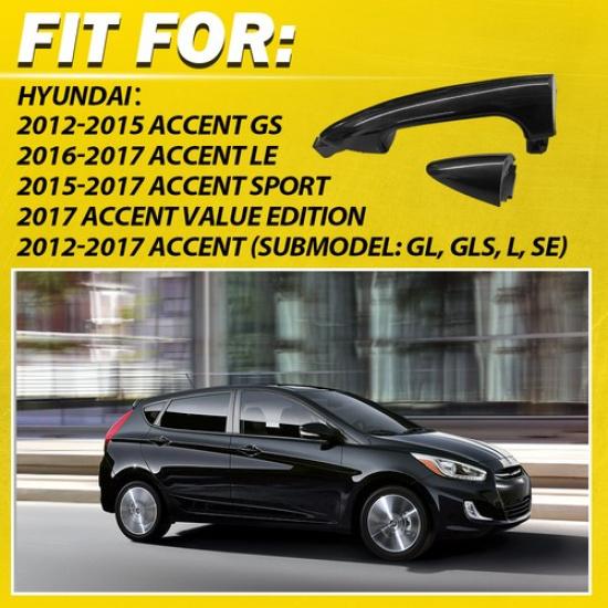 Exterior Outside Handle Door Rear Bar Side Left Fit Hyundai Accent LE 2016-2017