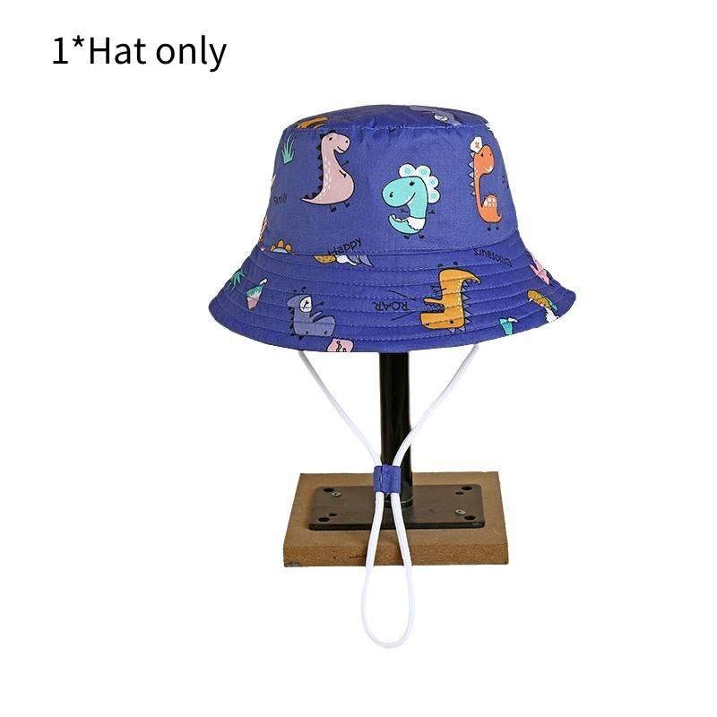 Cute Cartoon Print Fisherman Hat For Children Spring Sun Protection Wide Brim Cap Unisex