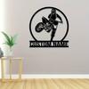 Customizable Motorcycle Metal Wall Art Family Name Sign Indoor Outdoor Holiday Gift
