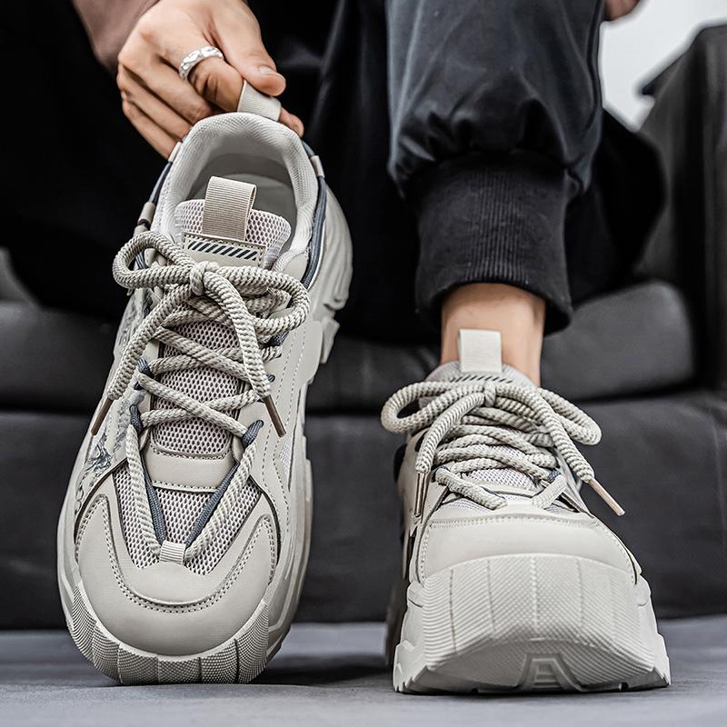 New Fashion Men 's Four Seasons Comfortable Thick Sole Shoes Students BoysTrending Soft Sole Breathable Casual Running Sneakers