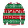 Rentier 3D-Druck Langarm Rundhals Sweatshirt - Herbst/Winter Weihnachts-Stil