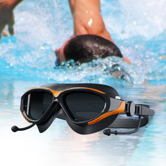 Adults Swim Goggles Clear Lens Large Frame Men Women No Leakage Anti-Fog UV