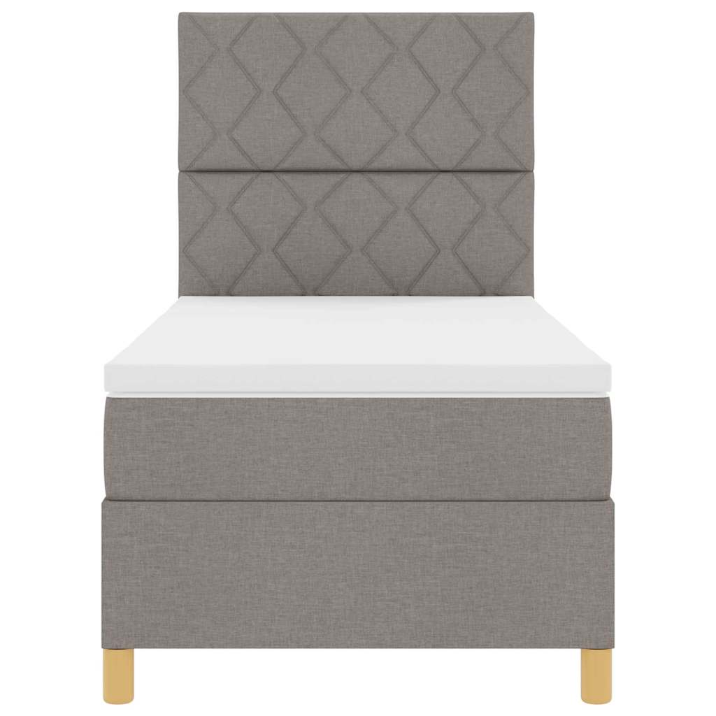 Boxspring Bed with Headboard Taupe 100 x 200 cm Fabric