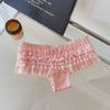 Bow Mesh Women's Underwear Ruffle Sweet Lace Briefs Cute Lace Panties  Gift