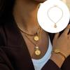 Classical Portrait Coin Pendant Necklace Stainless Steel For Versatile Everyday Wear And Special Occasions Gift