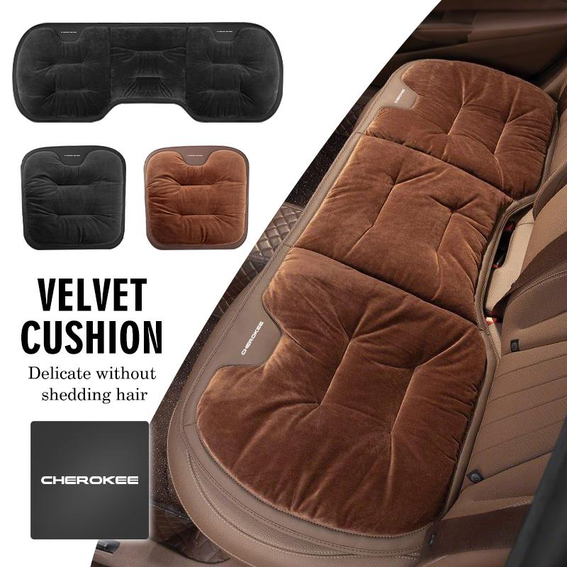 Car Flannel Seat Pad Front Rear Seats Cushion Winter Warm Mat For Jeep Wrangler-JK Liberty JL Cherokee Patriot Commander ALU1
