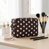Women Dot Pattern Cosmetic Storage Bags Large Capacity Portable Toiletry Organizer Lightweight Daily Office Cosmetic Organizers