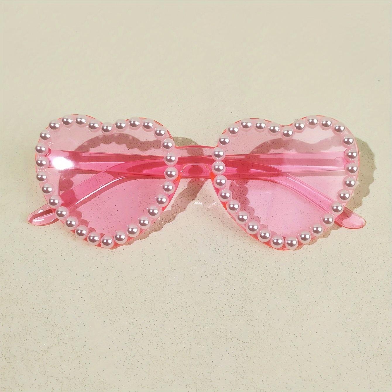 

Жемчужные солнцезащитные очки в форме сердца с любовью, женские, сувениры для вечеринок, винтажные очки для вечеринок, праздничные пляжные солнцезащитные очки