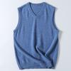 Export Tail Goods Men's 100% Pure Wool Vest Jacket Autumn and Winter V-neck Sleeveless Stretch Knitwear Sweater Vest