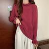 Autumn Winter Ruffles Half High Collar Solid Bottomed Sweater Women Simple All-match Pullover Knitting Top