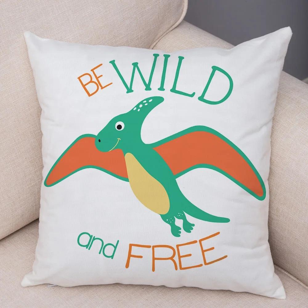 Süße Cartoon-Dinosaurier-Dekorative Kissenhülle Büro Wohnzimmer Heim-Kissenhülle Auto-Schmuck