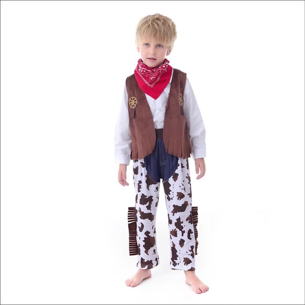 Western Cowboy Boys' Role Play Suit Children's Suit Long Sleeve 5-piece Set