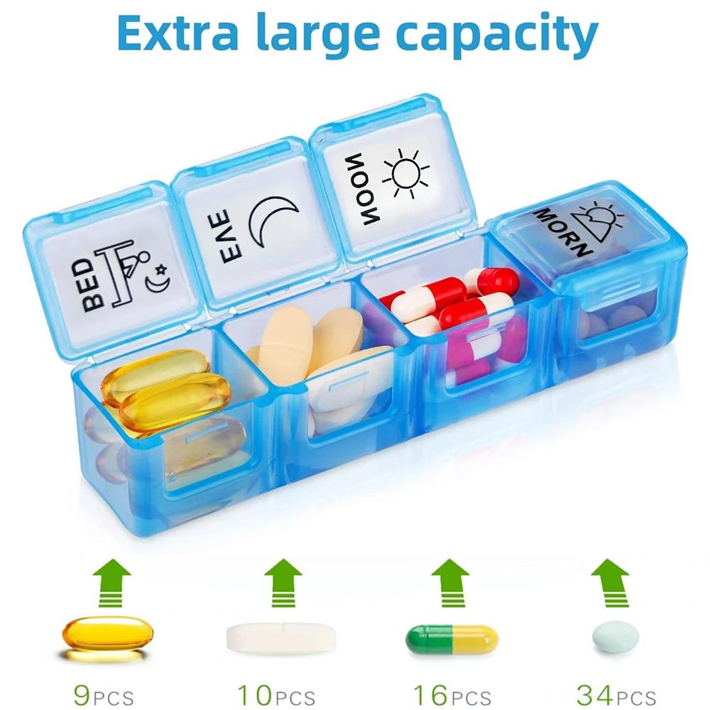 1Pc Monthly Pill Organizer 4 Times A Day 31 Day Pill Box Portable Pill Case Organizer For Daily Medicine Storage
