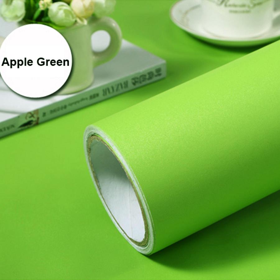 Simple Solid Color PVC Self-Adhesive Wallpaper Thickened Waterproof Living Room Bedroom Wall Renovation Sticker Home Decoration