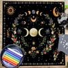 Divinations Tablecloth Moonphases Flower Pattern Tarot Tablecloth Altars Cloth